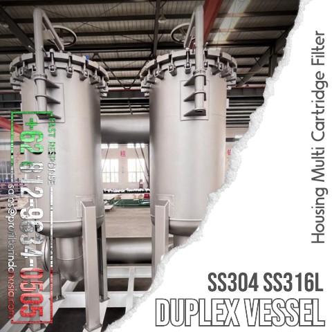 housing multi cartridge filter ss304 ss316l duplex vessel